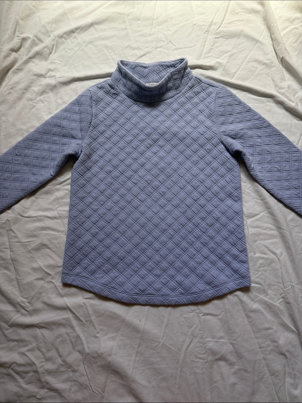 Crewcuts Quilted Pale Blue Turtleneck Sweatshirt